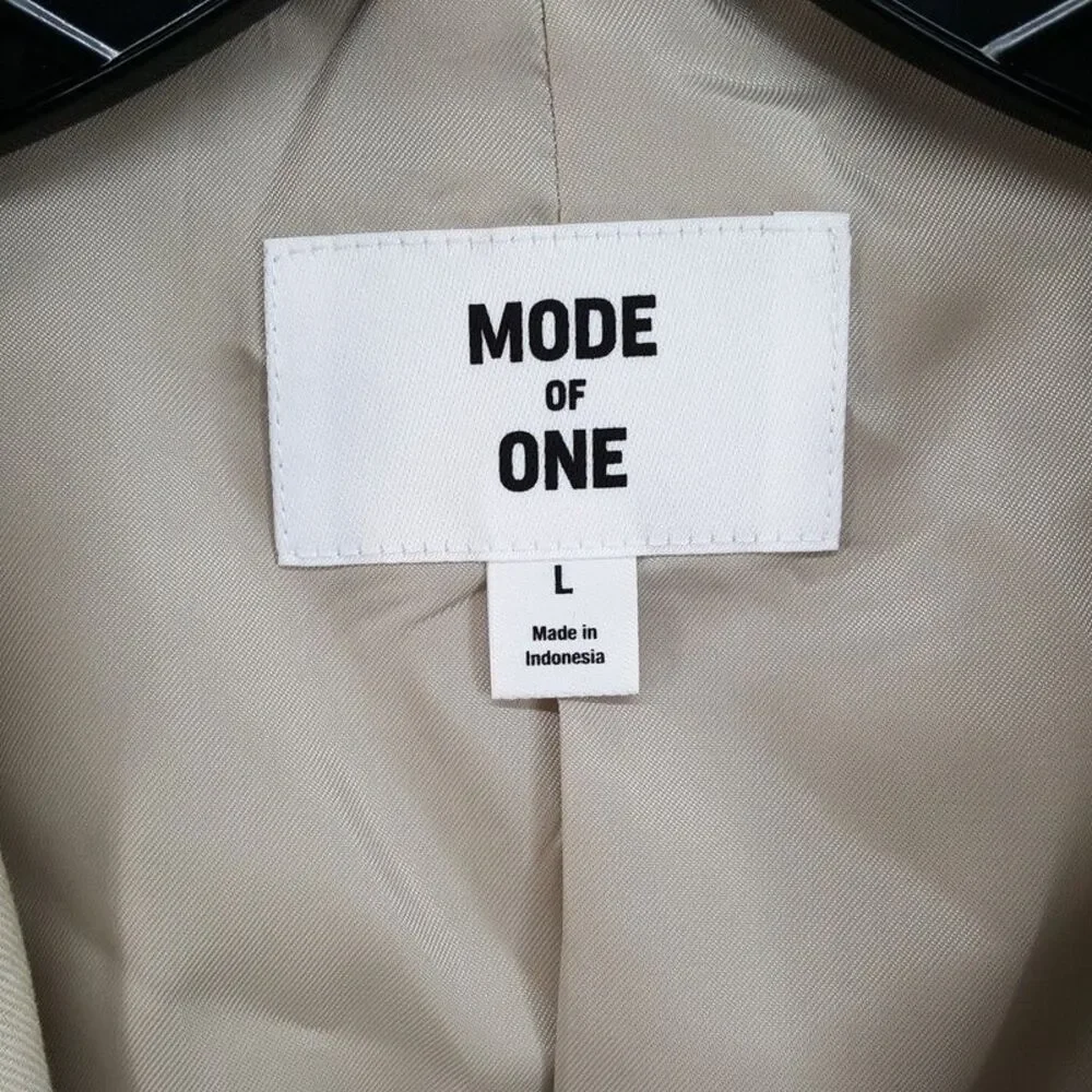 MODE OF ONE Sport Coat Mens Large Tan Two Button Linen Blend Blazer Jacket
